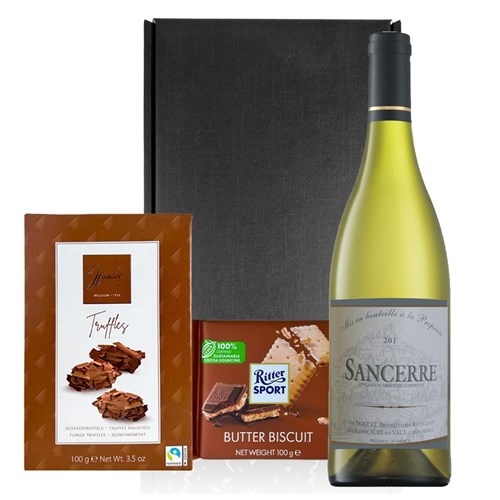Domaine Doucet Paul & Fils Sancerre 75cl White Wine and Chocolates Gift Box | Luxury Gift Set with Truffles & Ritter